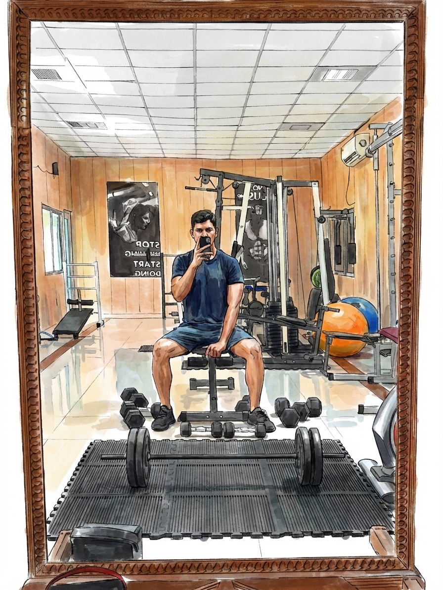 Gym mirror selfie